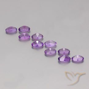 Gemas de Amatista Violeta púrpura medio natural de 4.23 ct, Ovalada, VVS-VS