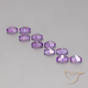 Gemas de Amatista Violeta púrpura medio natural de 4.05 ct, Ovalada, VVS-VS