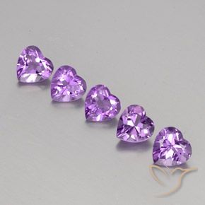 Gemas de Amatista Violeta rosáceo oscuro natural de 3.63 ct, Corazón, VS