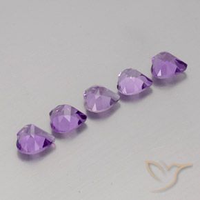Gemas de Amatista Violeta rosáceo oscuro natural de 3.63 ct, Corazón, VS