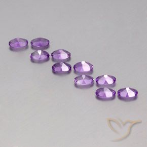 Gemas de Amatista Violeta rosáceo oscuro natural de 3.91 ct, Ovalada, VVS-VS
