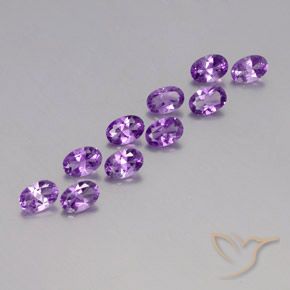 Gemas de Amatista Violeta púrpura natural de 3.97 ct, Ovalada, VVS-VS
