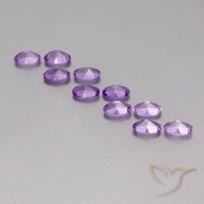 Gemas de Amatista Violeta púrpura natural de 3.97 ct, Ovalada, VVS-VS