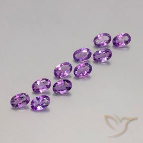 Gemas de Amatista Violeta púrpura medio natural de 3.77 ct, Ovalada, VVS-VS