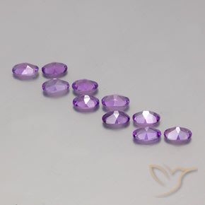 Gemas de Amatista Violeta púrpura medio natural de 3.77 ct, Ovalada, VVS-VS