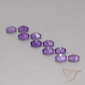 Gemas de Amatista Violeta púrpura oscuro medio natural de 4.12 ct, Ovalada, VVS-VS