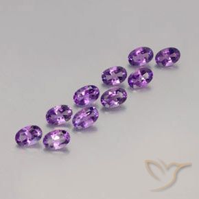 Gemas de Amatista Violeta púrpura natural de 4.11 ct, Ovalada, VVS-VS