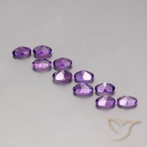 Gemas de Amatista Violeta púrpura natural de 4.11 ct, Ovalada, VVS-VS