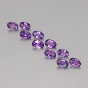 Gemas de Amatista Violeta púrpura oscuro medio natural de 3.95 ct, Corte Óvalo, VVS-VS