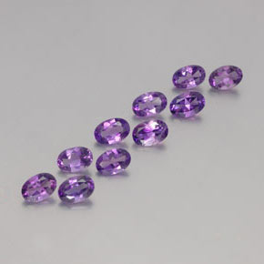Gemas de Amatista Violeta púrpura oscuro medio natural de 3.95 ct, Corte Óvalo, VVS-VS
