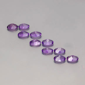 Gemas de Amatista Violeta púrpura oscuro medio natural de 3.95 ct, Corte Óvalo, VVS-VS
