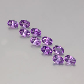 Gemas de Amatista Violeta rosáceo oscuro natural de 4.06 ct, Corte Óvalo, VVS-VS