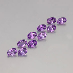 Gemas de Amatista Violeta rosáceo oscuro natural de 4.06 ct, Corte Óvalo, VVS-VS