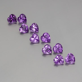 Gemas de amatista violeta púrpura natural de 6,81 ct, forma de corazón, VS