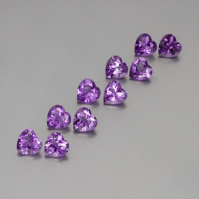 Gemas de amatista violeta púrpura natural de 6,81 ct, forma de corazón, VS