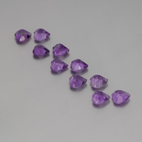 Gemas de amatista violeta púrpura natural de 6,81 ct, forma de corazón, VS