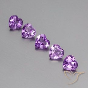 Gemas de Amatista Violeta púrpura natural de 3.58 ct, Corazón, VS