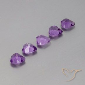Gemas de Amatista Violeta púrpura natural de 3.58 ct, Corazón, VS