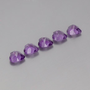 Gemas de Amatista Violeta púrpura intenso natural de 3.41 ct, Forma de corazón, VS