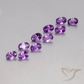 Gemas de Amatista Violeta púrpura natural de 3.85 ct, Ovalada, VVS-VS