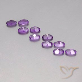Gemas de Amatista Violeta púrpura natural de 3.85 ct, Ovalada, VVS-VS