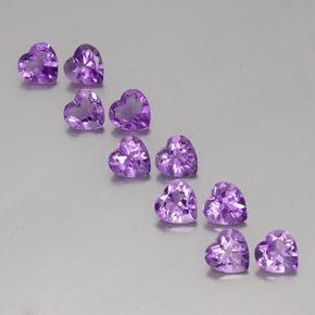 Gemas de Amatista Violeta rosado natural de 6.30 ct, Forma de corazón, VS