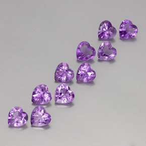 Gemas de Amatista Violeta rosado natural de 6.30 ct, Forma de corazón, VS