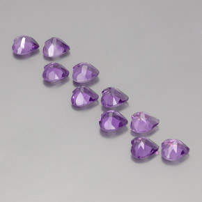 Gemas de Amatista Violeta rosado natural de 6.30 ct, Forma de corazón, VS