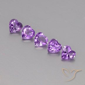 Gemas de Amatista Violeta púrpura natural de 3.39 ct, Corazón, VS