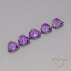 Gemas de Amatista Violeta púrpura natural de 3.39 ct, Corazón, VS