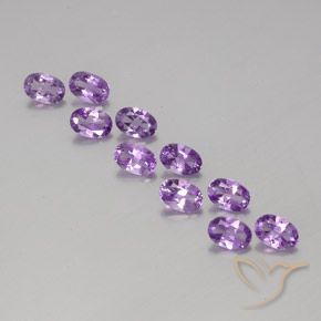 3.95ctw Natural Violeta rosáceo medio Amatista, Ovalada, VVS-VS