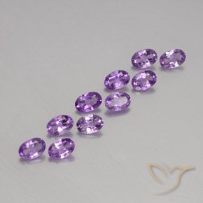 Gemas de Amatista Violeta púrpura natural de 3.85 ct, Ovalada, VVS-VS