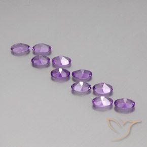 Gemas de Amatista Violeta púrpura natural de 3.85 ct, Ovalada, VVS-VS