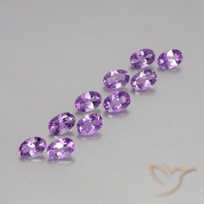 Gemas de Amatista Violeta púrpura medio natural de 3.96 ct, Ovalada, VVS-VS