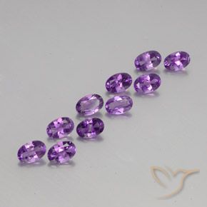 Gemas de Amatista Violeta púrpura natural de 4.10 ct, Ovalada, VVS-VS