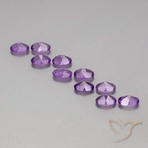 Gemas de Amatista Violeta púrpura natural de 4.10 ct, Ovalada, VVS-VS