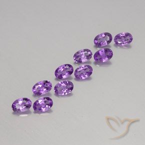 Gemas de Amatista Violeta púrpura oscuro medio natural de 3.97 ct, Ovalada, VVS-VS