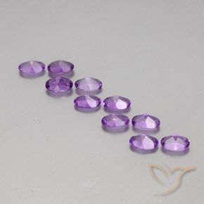 Gemas de Amatista Violeta púrpura oscuro medio natural de 3.97 ct, Ovalada, VVS-VS