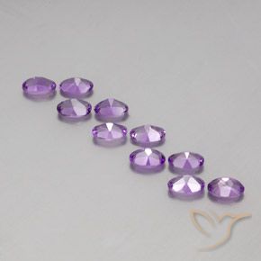 Gemas de Amatista Violeta púrpura oscuro medio natural de 3.89 ct, Ovalada, VVS-VS