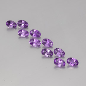 Gemas de amatista violeta púrpura medio natural de 3,94 ct, corte óvalo, VVS-VS