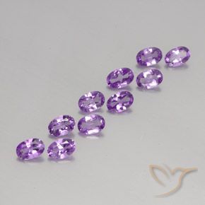 Gemas de Amatista Violeta púrpura medio natural de 3.64 ct, Ovalada, VVS-VS