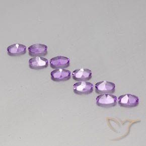 Gemas de Amatista Violeta púrpura medio natural de 3.64 ct, Ovalada, VVS-VS