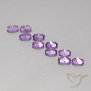 Gemas de Amatista Violeta púrpura medio natural de 3.75 ct, Ovalada, VVS-VS