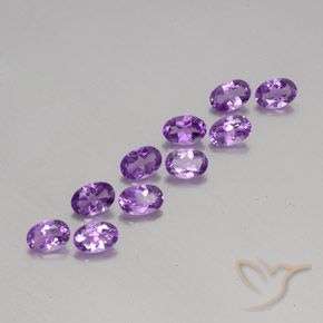 Gemas de Amatista Violeta púrpura natural de 3.98 ct, Ovalada, VVS-VS