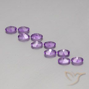 Gemas de Amatista Violeta púrpura natural de 3.98 ct, Ovalada, VVS-VS