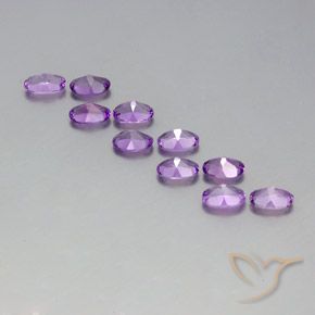 Gemas de Amatista Violeta púrpura intenso natural de 3.81 ct, Ovalada, VVS-VS
