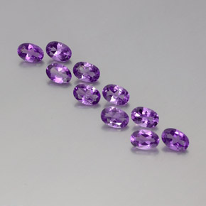 Gemas de Amatista Violeta púrpura oscuro medio natural de 3.95 ct, Corte Óvalo, VVS-VS