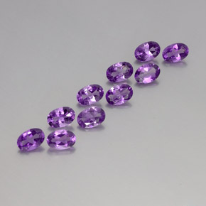 Gemas de Amatista Violeta púrpura oscuro medio natural de 3.95 ct, Corte Óvalo, VVS-VS