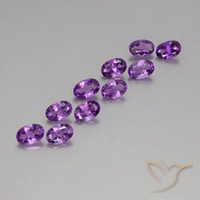 Gemas de Amatista Violeta púrpura natural de 4.10 ct, Ovalada, VVS-VS
