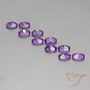 Gemas de Amatista Violeta púrpura natural de 4.10 ct, Ovalada, VVS-VS